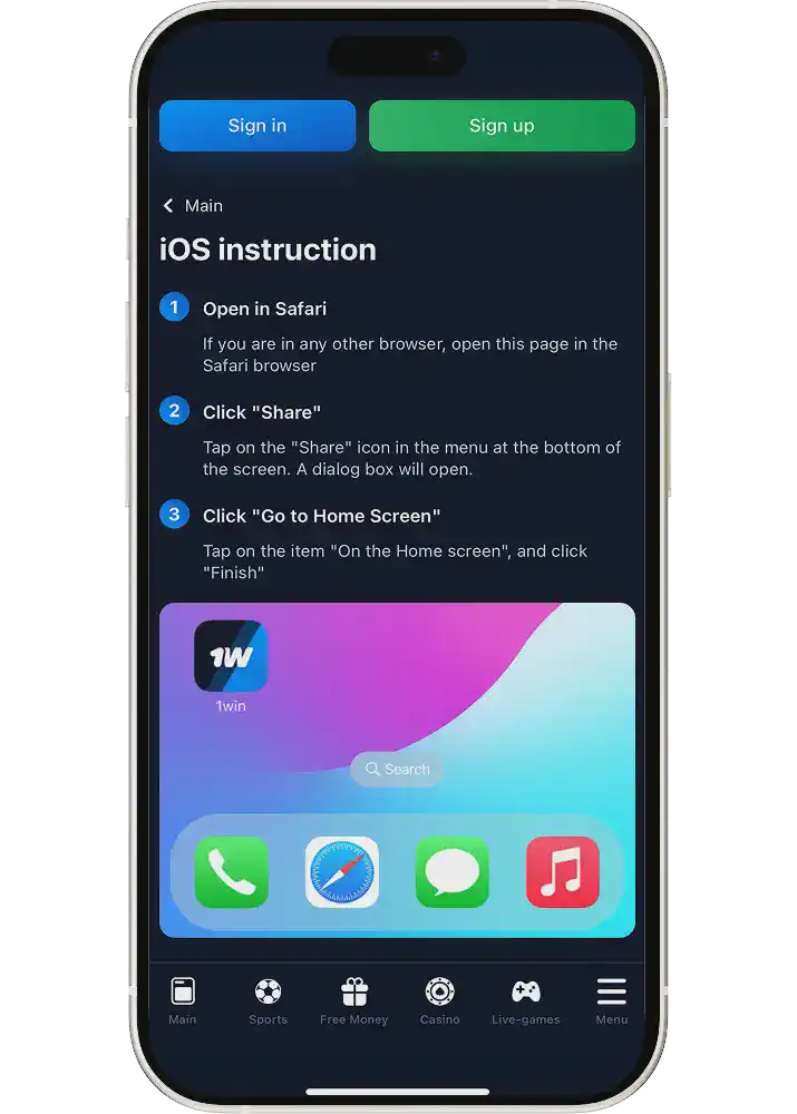 1win ios