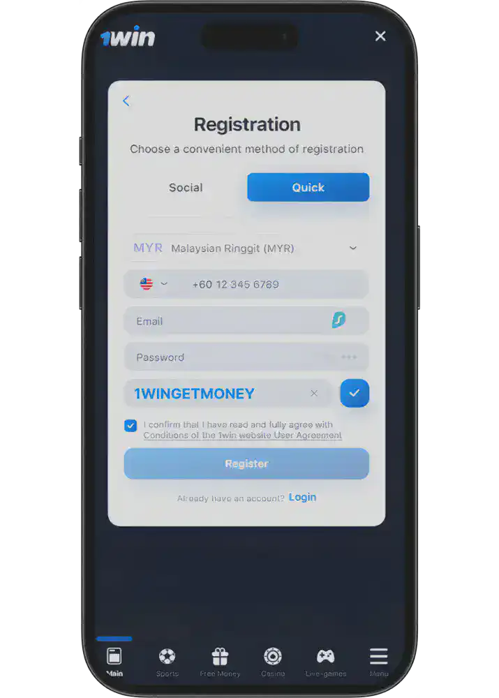 1win registration